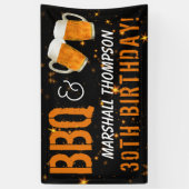 BBQ en Bier, Verjaardag Man Spandoek (Verticaal)