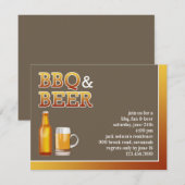 BBQ- en bierfeest uitnodigingskaart Kaart (Voorkant / Achterkant)