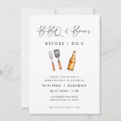 BBQ en brouwsels voor de douche van het paar Kaart (Voorkant)