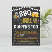 BBQ en de Uitnodiging van het Baby shower Beer (Staand voorkant)