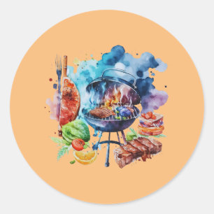 BBQ en grill Ronde Sticker