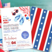 BBQ en Pool Party Uitnodiging 4 juli Achtertuin