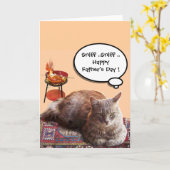 BBQ EN VADERDAG CAT KAART (Gele Bloem)