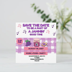 BBQ FAMILIE REÜNIE PAARS WIT 5.25 X 5.25 JAM ON SAVE THE DATE
