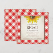 BBQ Familie Reünie Uitnodiging Gingham Print (Voorkant / Achterkant)