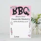 BBQ Favoriete Memory of the Birthday Girl (Staand voorkant)