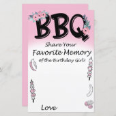 BBQ Favoriete Memory of the Birthday Girl (Voorkant / Achterkant)