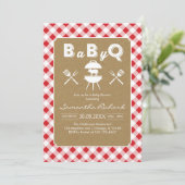 BBQ-feest baby shower uitnodiging (Staand voorkant)