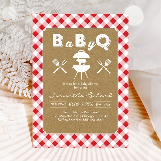 BBQ-feest baby shower uitnodiging