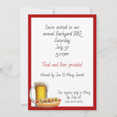 BBQ Feest met Bier En Hotdogs Kaart (Voorkant)