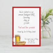 BBQ Feest met Bier En Hotdogs Kaart (Staand voorkant)