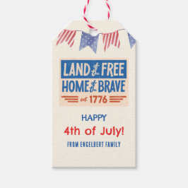 BBQ-feest Patriotisch Amerikaans 4 juli gasten Cadeaulabel