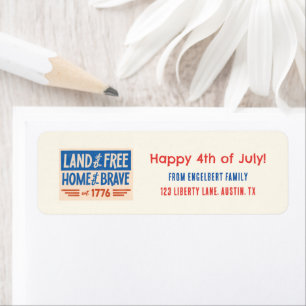BBQ-feest Patriotisch Amerikaans 4 juli gasten Etiket