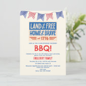BBQ-feest Patriotisch Amerikaans 4 juli Kaart (Staand voorkant)