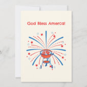 BBQ-feest Patriotisch Amerikaans 4 juli Kaart (Achterkant)