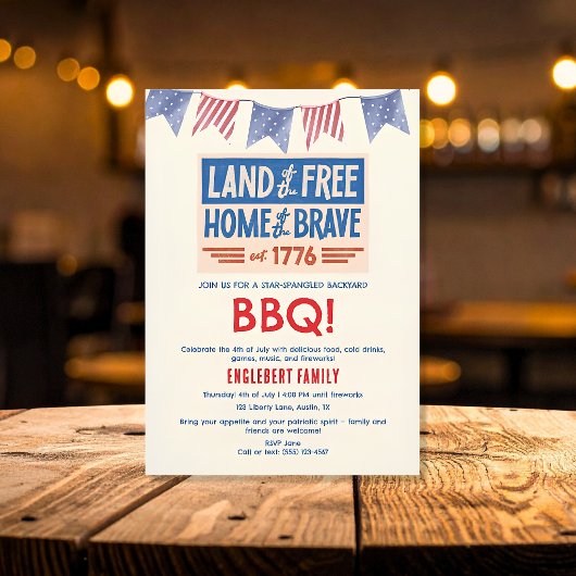 BBQ-feest Patriotisch Amerikaans 4 juli Kaart