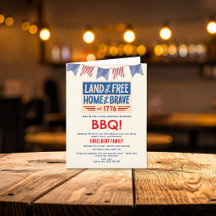  BBQ-feest Patriottisch Amerikaans 4 juli Opgevouw