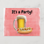 BBQ Feest uitnodigen op Gingham Feestdagenkaart (Voorkant)