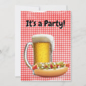 BBQ Feest uitnodigen op Gingham Kaart (Voorkant)