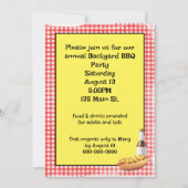 BBQ Feest uitnodigen op Gingham Kaart (Achterkant)