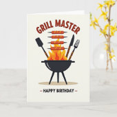 Bbq-feest verjaardagskaart kaart (Gele Bloem)