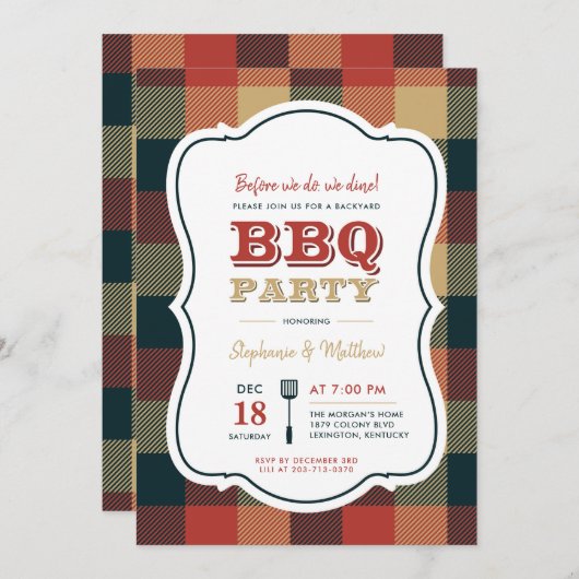 Bbq-feestje Kaart (Voorkant / Achterkant)