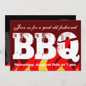 BBQ feestuitnodigingen | Aangepaste uitnodigen sja Kaart (Voorkant / Achterkant)