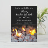 BBQ feestvuur uitnodigen Kaart (Staand voorkant)