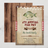 Bbq fish fry party-uitnodiging kaart (Voorkant / Achterkant)