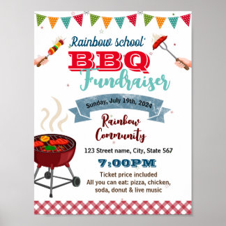 BBQ Fundraiser sjabloon Poster