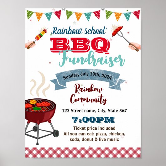 BBQ Fundraiser sjabloon Poster (Voorkant)