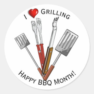 BBQ Gereedschap Grillen Ronde Sticker