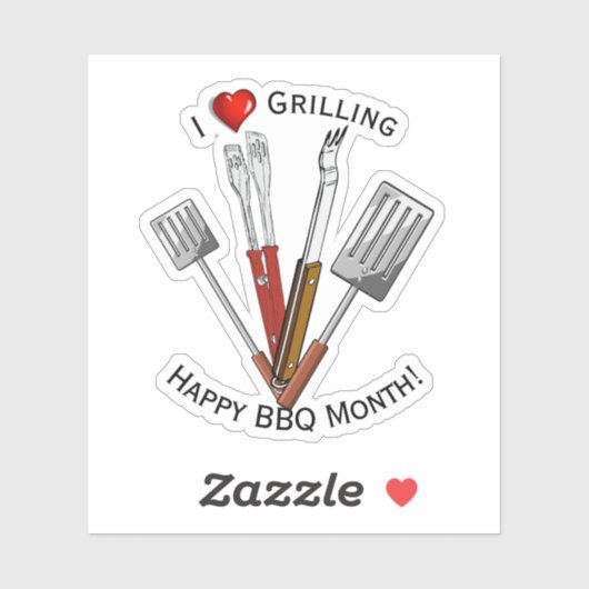 BBQ Gereedschap Grillen Sticker (Vel)