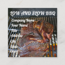 BBQ Gerookte Vlees Catering Vierkante Visitekaartje