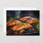 BBQ Glazed Salmon fish Briefkaart (Voorkant / Achterkant)