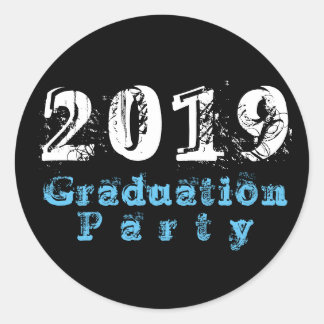BBQ Graduation Party - Blok BG Typografie Ronde Sticker