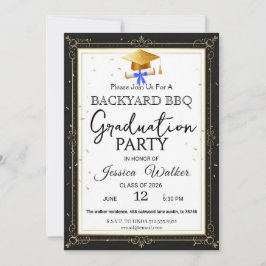  BBQ Graduation Party Invitation Kaart