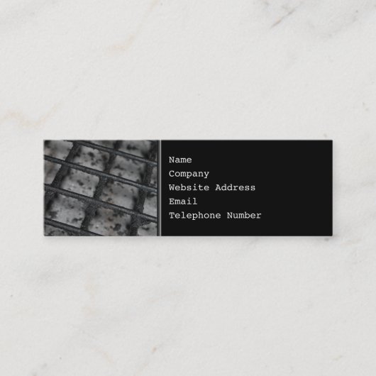 BBQ Grill Afbeelding. Mini Visitekaartje (Voorkant)