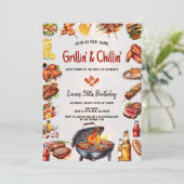 BBQ Grill & Chill Achtertuin Verjaardagsfeest Kaart (Staand voorkant)