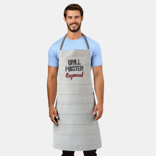 BBQ Grill Master Rustic Grey Wood Boards Mannen Schort (Gedragen)