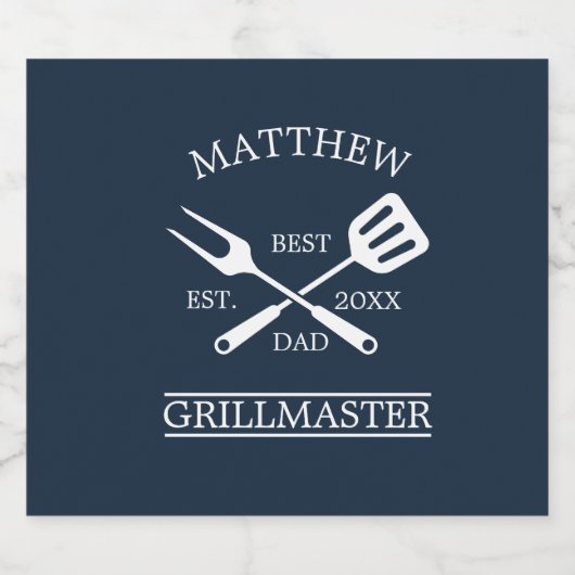 BBQ Grill Master Specialized Best Dad's Bier Etiket (Enkel label)