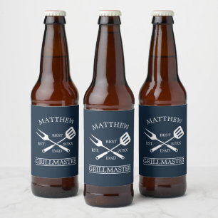 BBQ Grill Master Specialized Best Dad's Bier Etiket