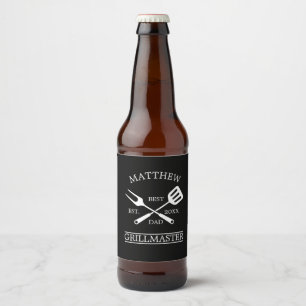 BBQ Grill Master Specialized Best Dad's Bier Etiket