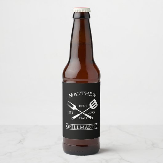 BBQ Grill Master Specialized Best Dad's Bier Etiket (Voorkant)