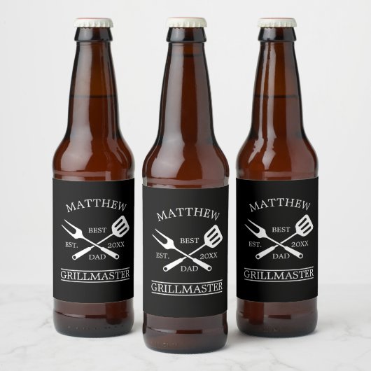 BBQ Grill Master Specialized Best Dad's Bier Etiket (Flessen)
