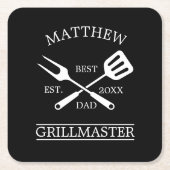BBQ Grill Master Specialized Best Dad's Kartonnen Onderzetters (Voorkant)