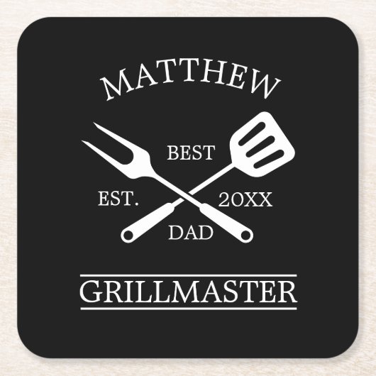 BBQ Grill Master Specialized Best Dad's Kartonnen Onderzetters (Voorkant)