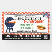 BBQ GRILL out Fondsenwerving PTO PTA Kerk Banner (Horizontaal)
