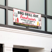 BBQ Grill Out Fundraiser Banner met qr-code (Buitenkant Gebouw)