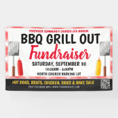 BBQ Grill Out Fundraiser Banner met qr-code (Horizontaal)